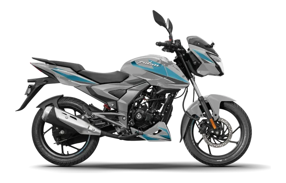 BAJAJ Pulsar 125 Dark Silver + Aqua Blue