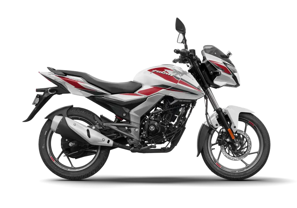 BAJAJ Pulsar 150 Pearl Metallic White + Metallic Red