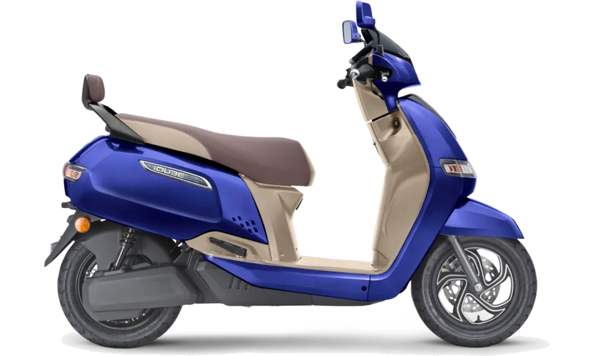 TVS iQube Harliquine Blue Biege